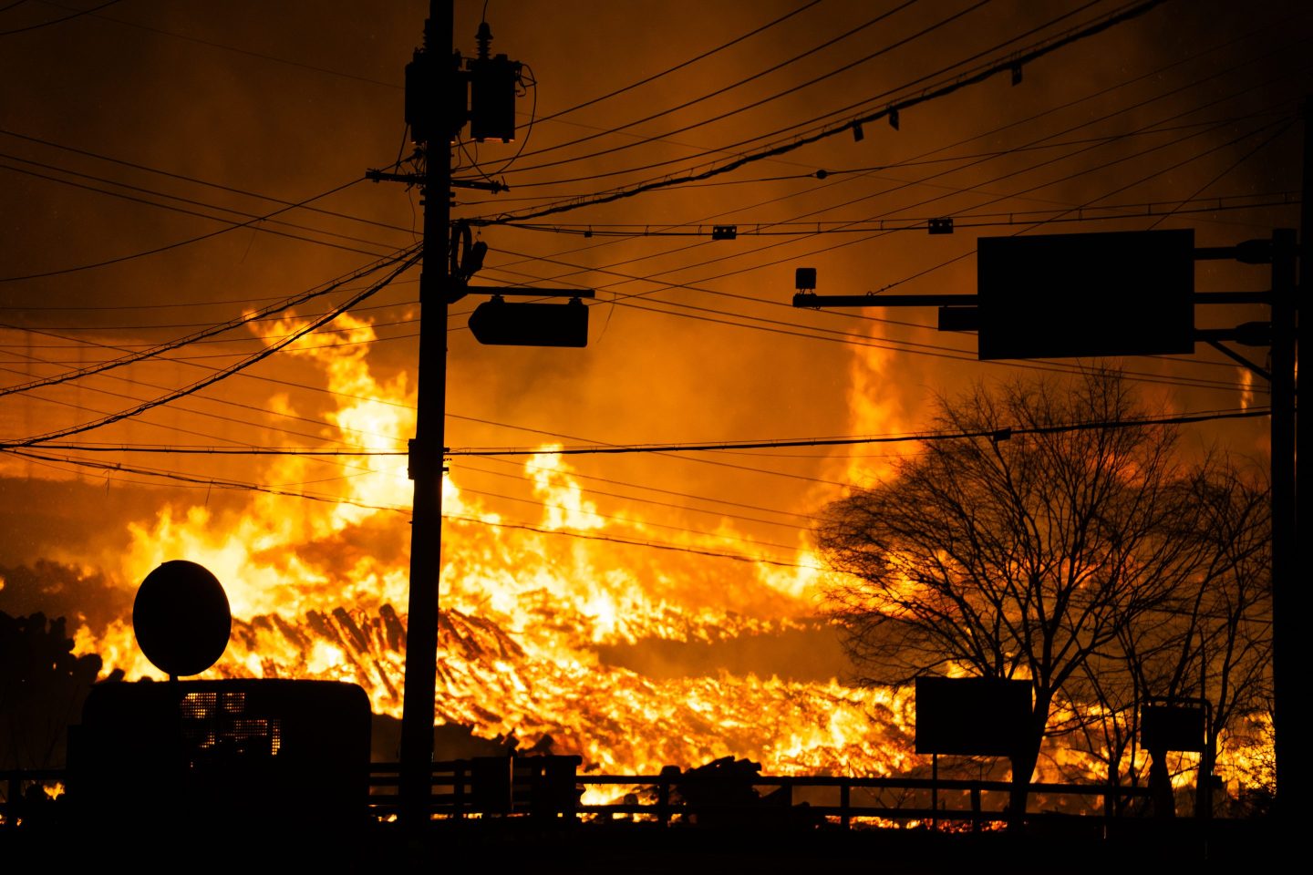 A wildfire raging through Andong, South Korea in March.