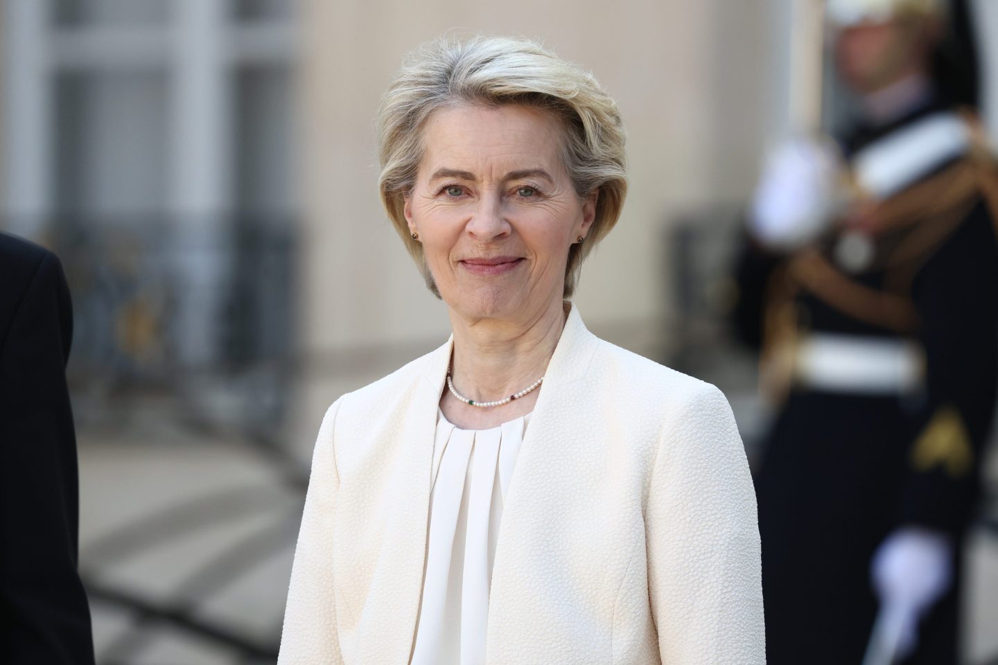 President of the European Commision Ursula von der Leyen in Paris, France following the 'Coalition Of The Willing' summit.