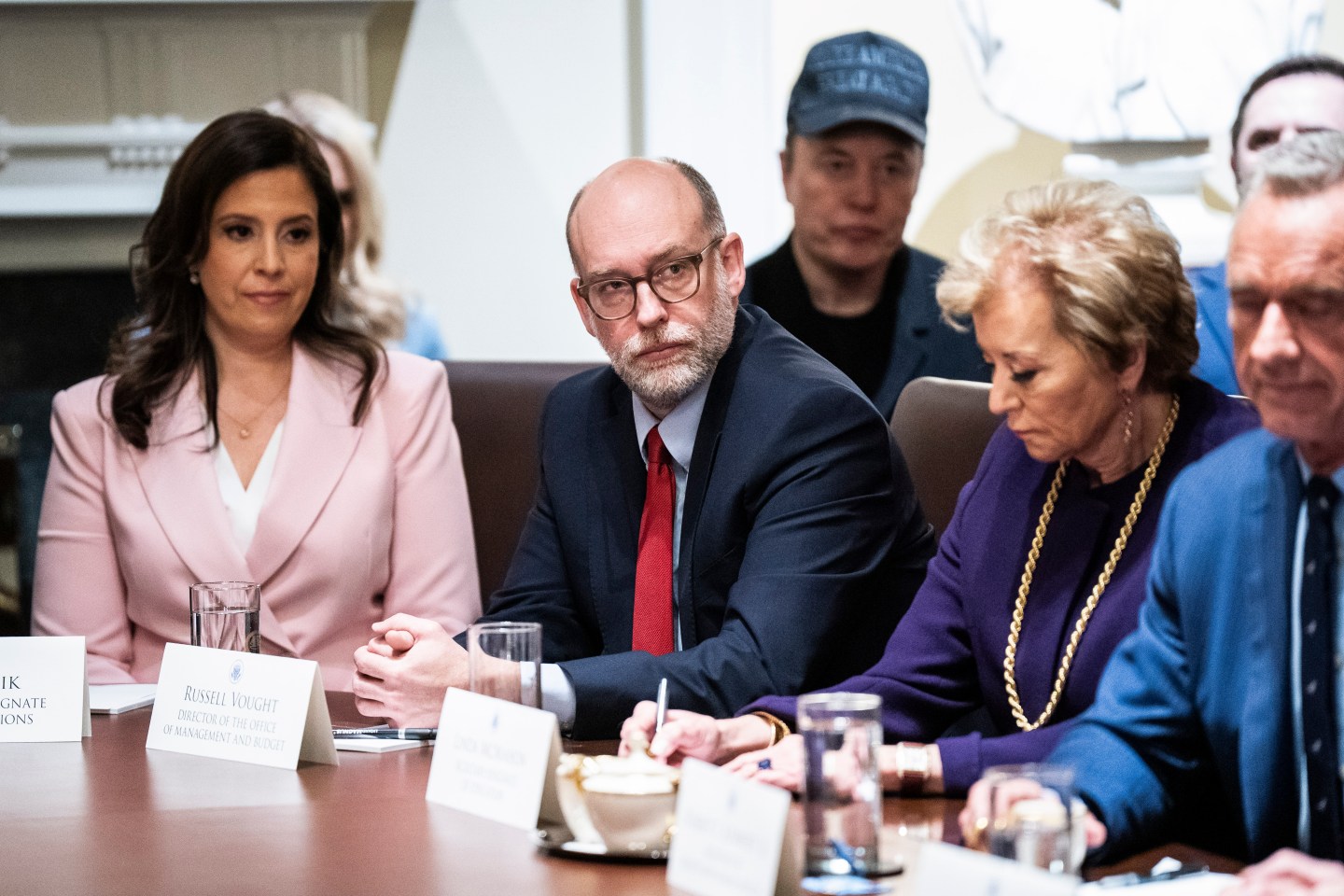 Director of the Office of Management and Budget Russell Vought listens at the first cabinet meeting of President Donald Trump's second term at the White House on February 26, 2025 in Washington, D.C. (Photo: Jabin Botsford/The Washington Post/Getty Images)