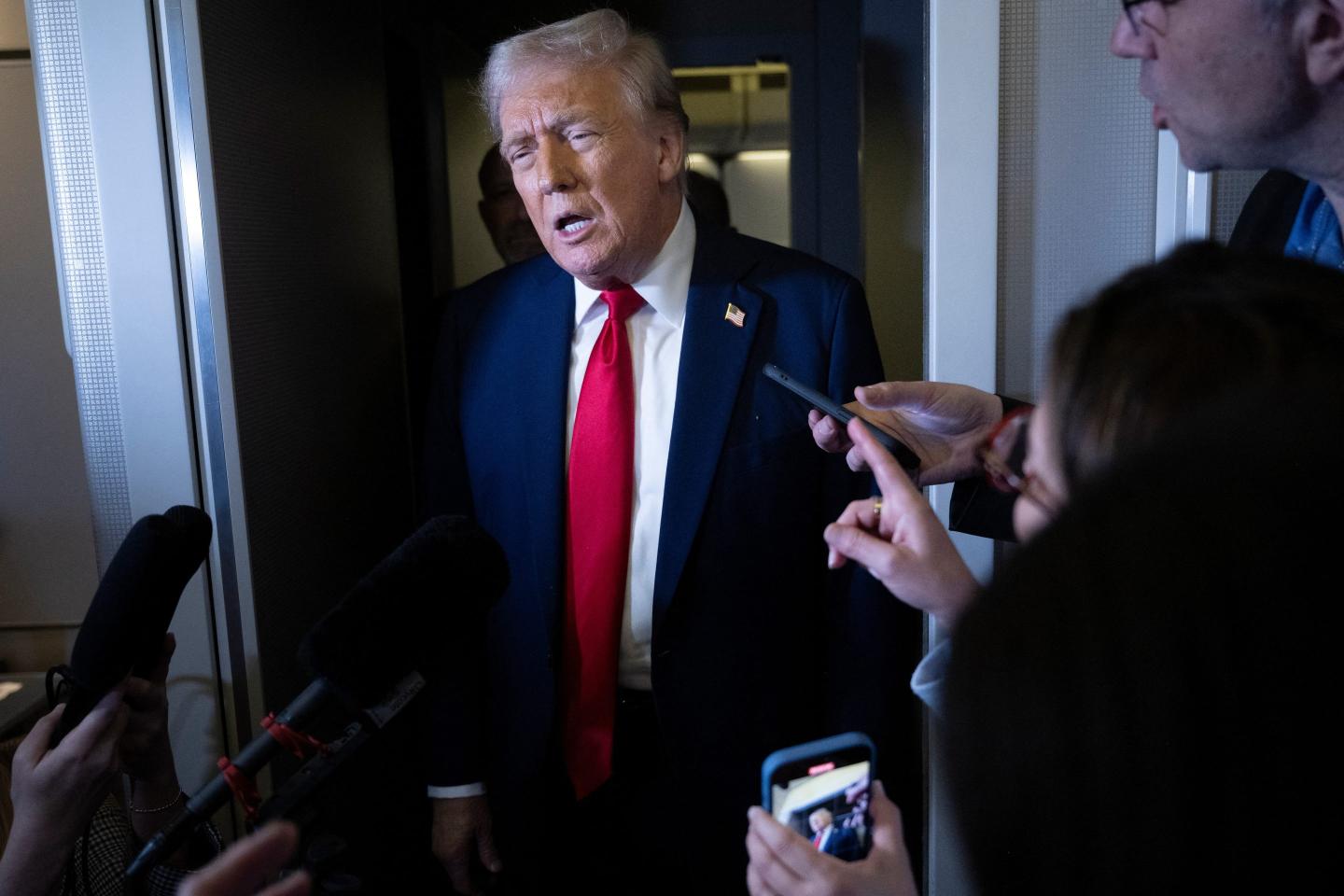 President Trump at a press conference.