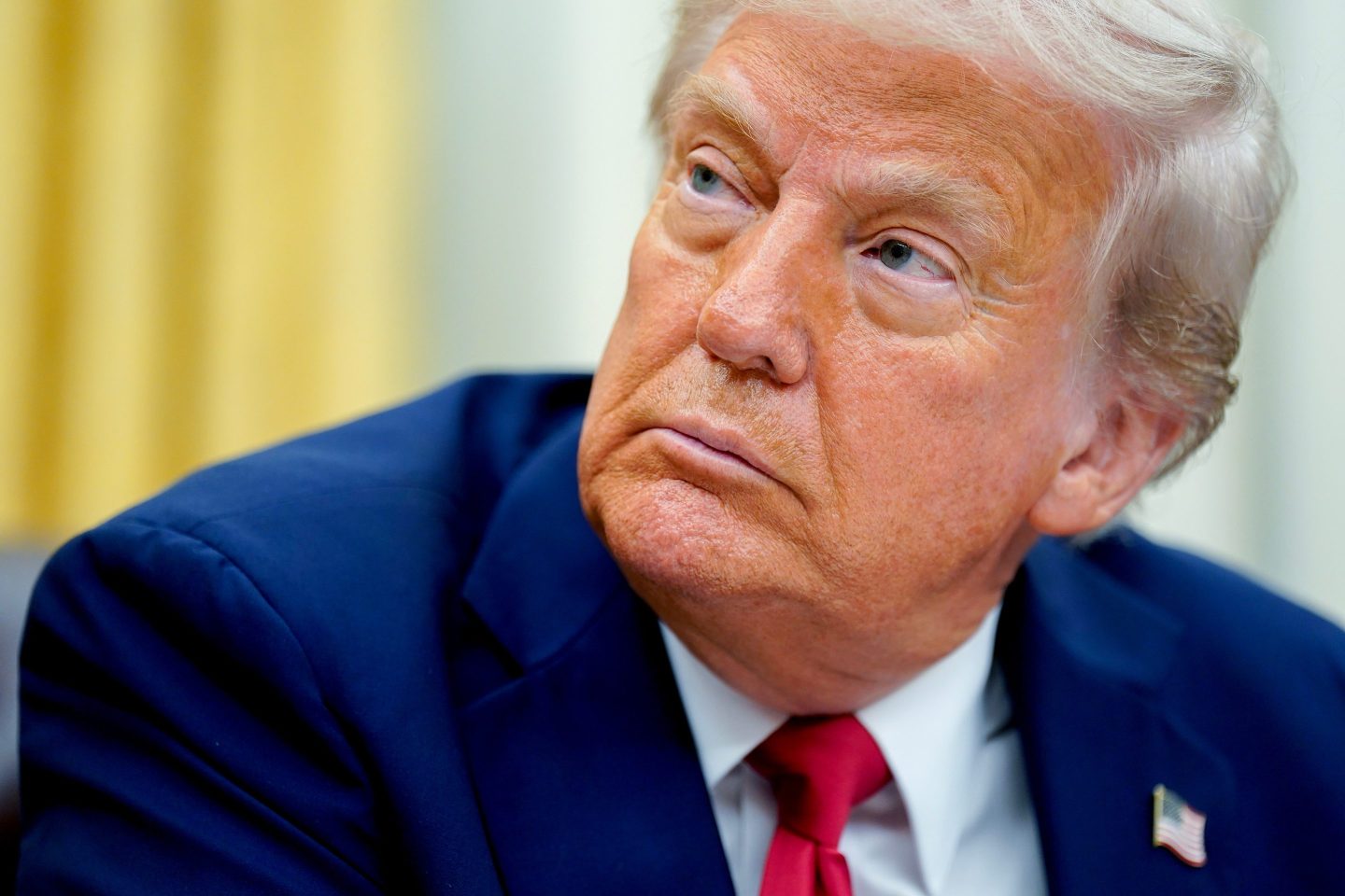 US President Donald Trump during an executive order signing in the Oval Office of the White House in March.