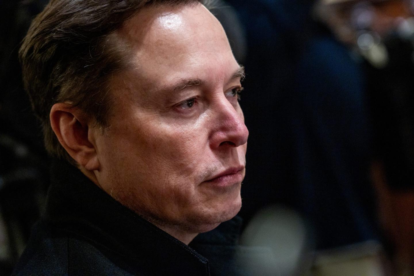 Elon Musk, chief executive officer of Tesla Inc., during a cabinet meeting at the White House in Washington, DC, US, on Thursday, April 10, 2025.