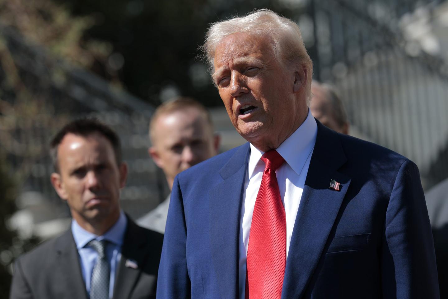 President Donald Trump at the White House on April 09, 2025 in Washington, DC.