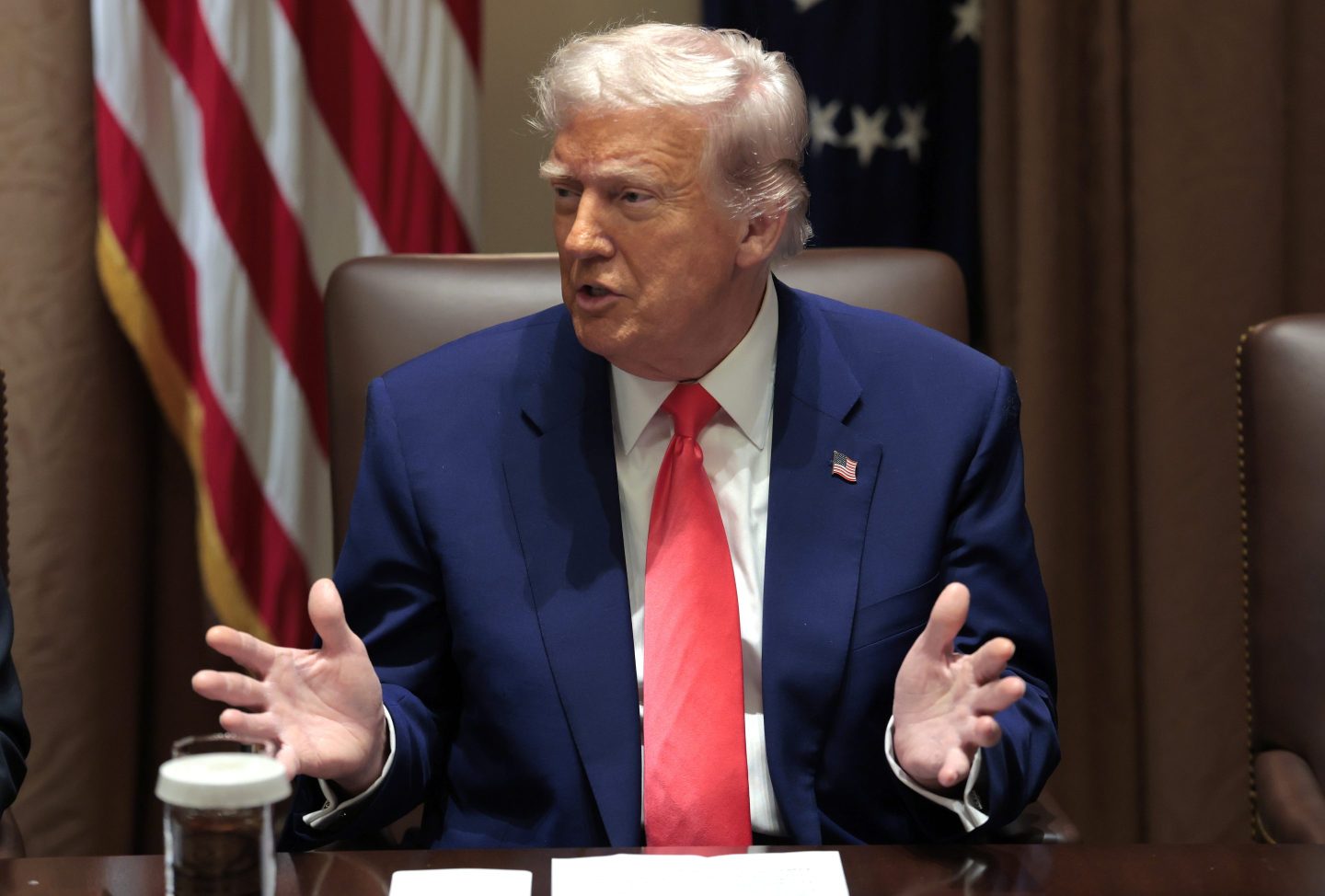 President Donald Trump, on April 10, a day after the 90-day “reciprocal”-tariff pause announcement.