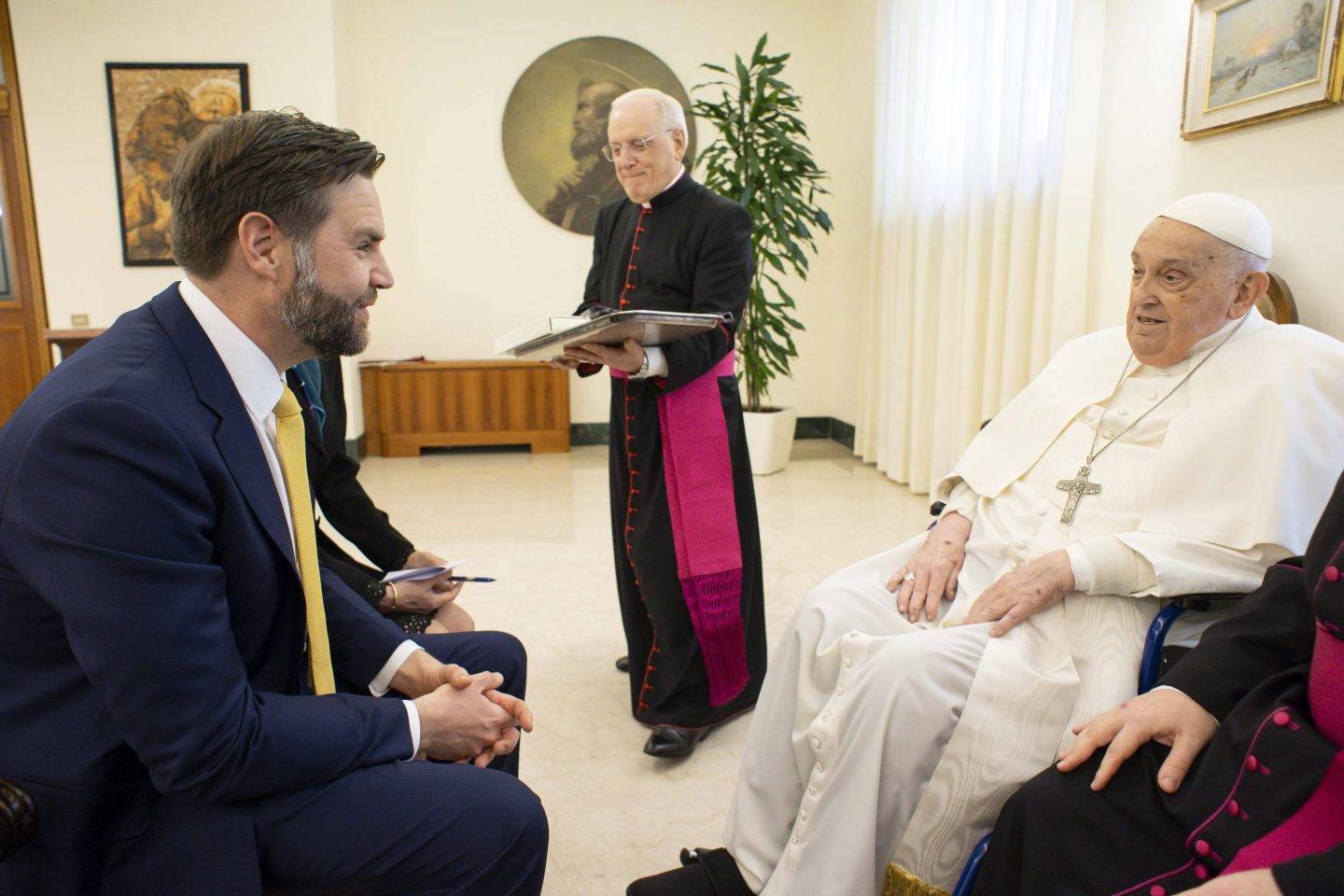 JD Vance sits with Pope Francis