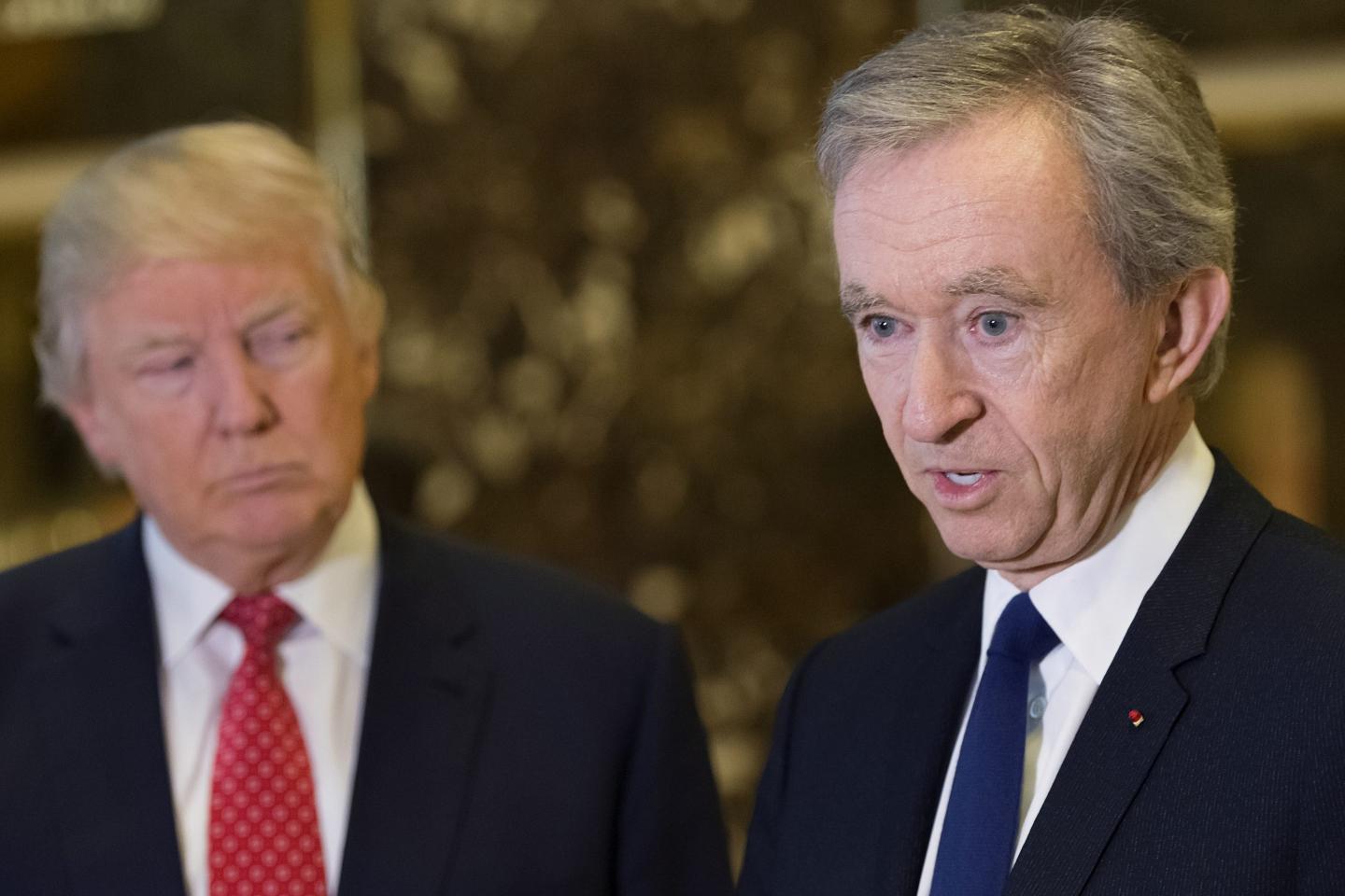 Bernard Arnault and Donald Trump pictured in 2017.
