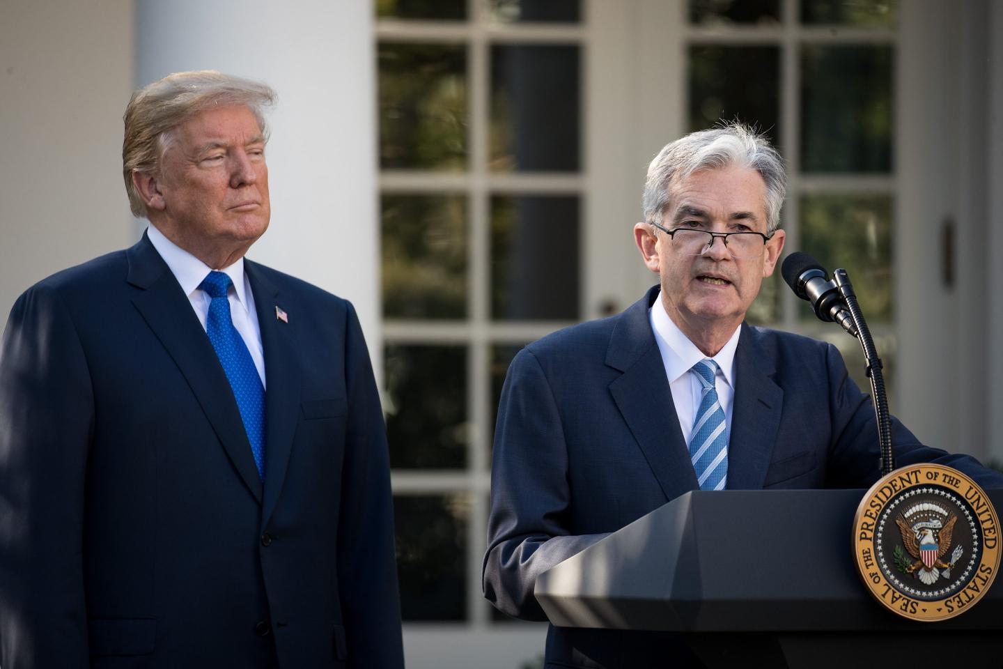 President Donald Trump and Federal Reserve Chair Jerome Powell in 2017.