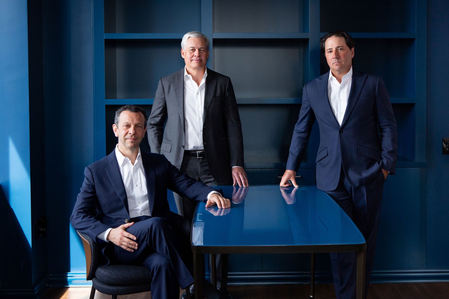 Ares co-presidents Blair Jacobson (L) and Kipp deVeer (M) and CEO Michael Arougheti (R)