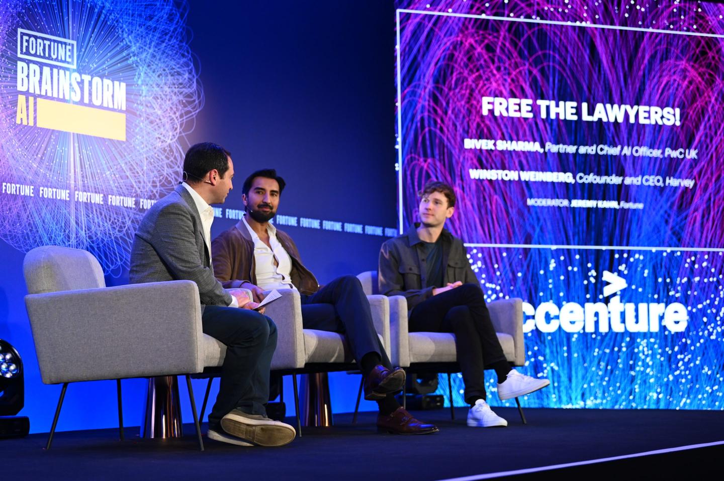 Bivek Sharma and Winston Weinberg onstage