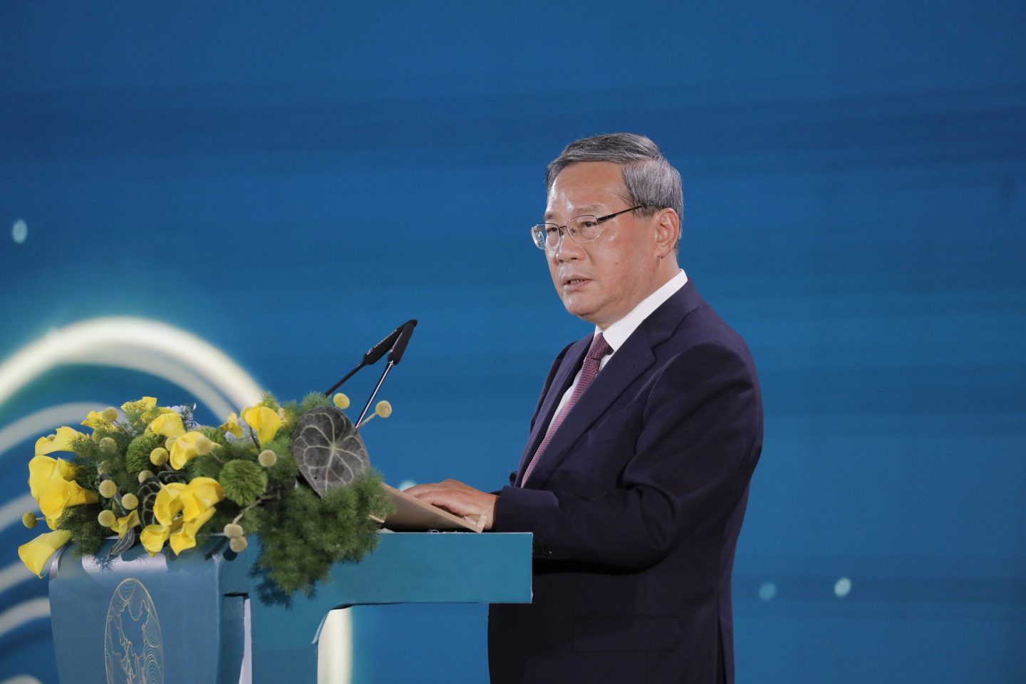 China Premier Li Qiang speaks at the Fortune ASEAN-GCC-China Economic Forum in Kuala Lumpur on May 27.