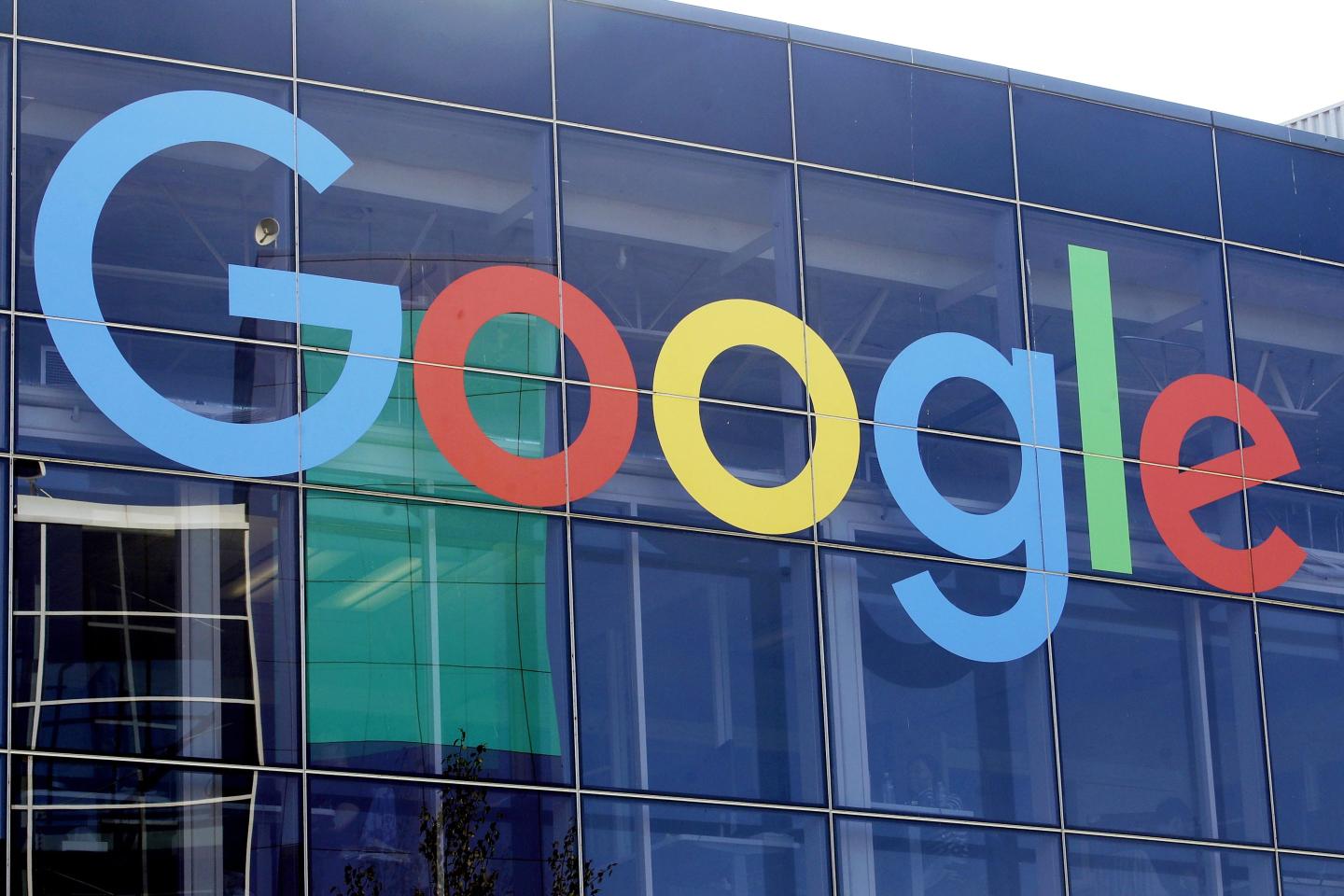 The Google logo displayed on a building