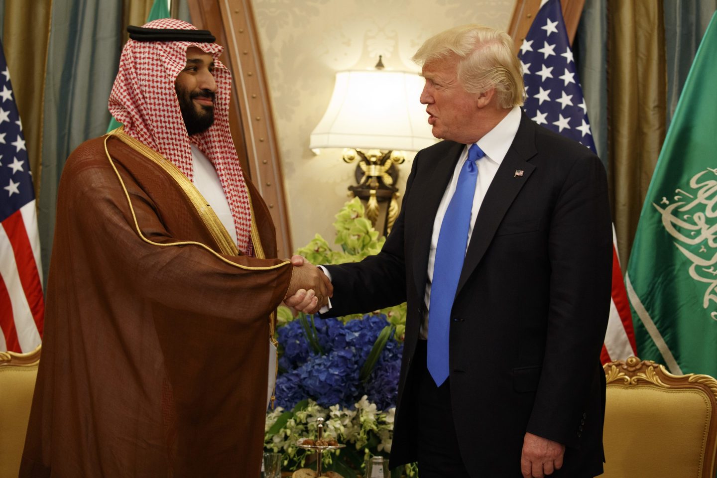 President Donald Trump with Mohammed bin Salman in 2017.