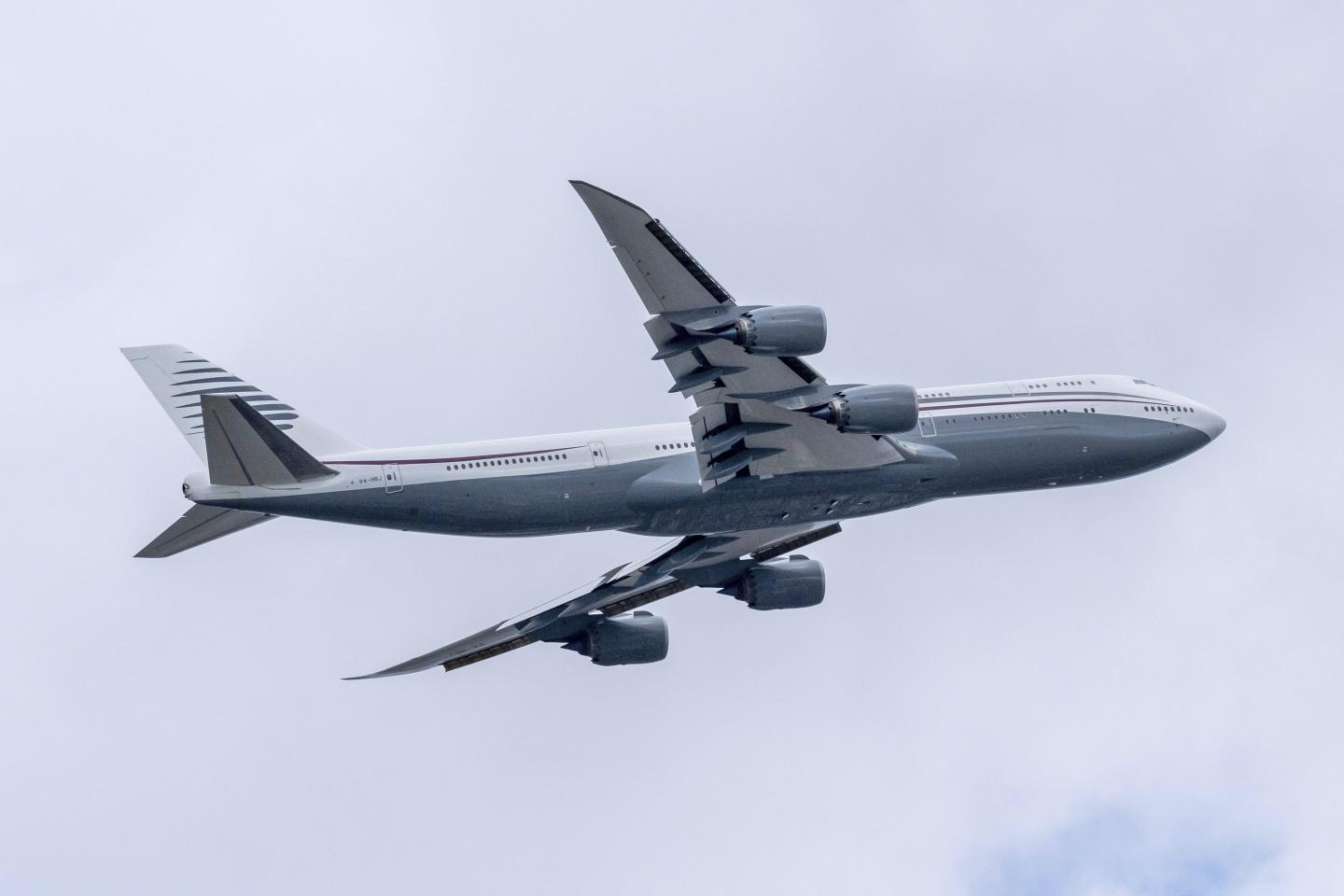 Trump calls Qatar plan to give him a luxury Boeing 747 to use as Air Force One a ‘very public and transparent transaction’