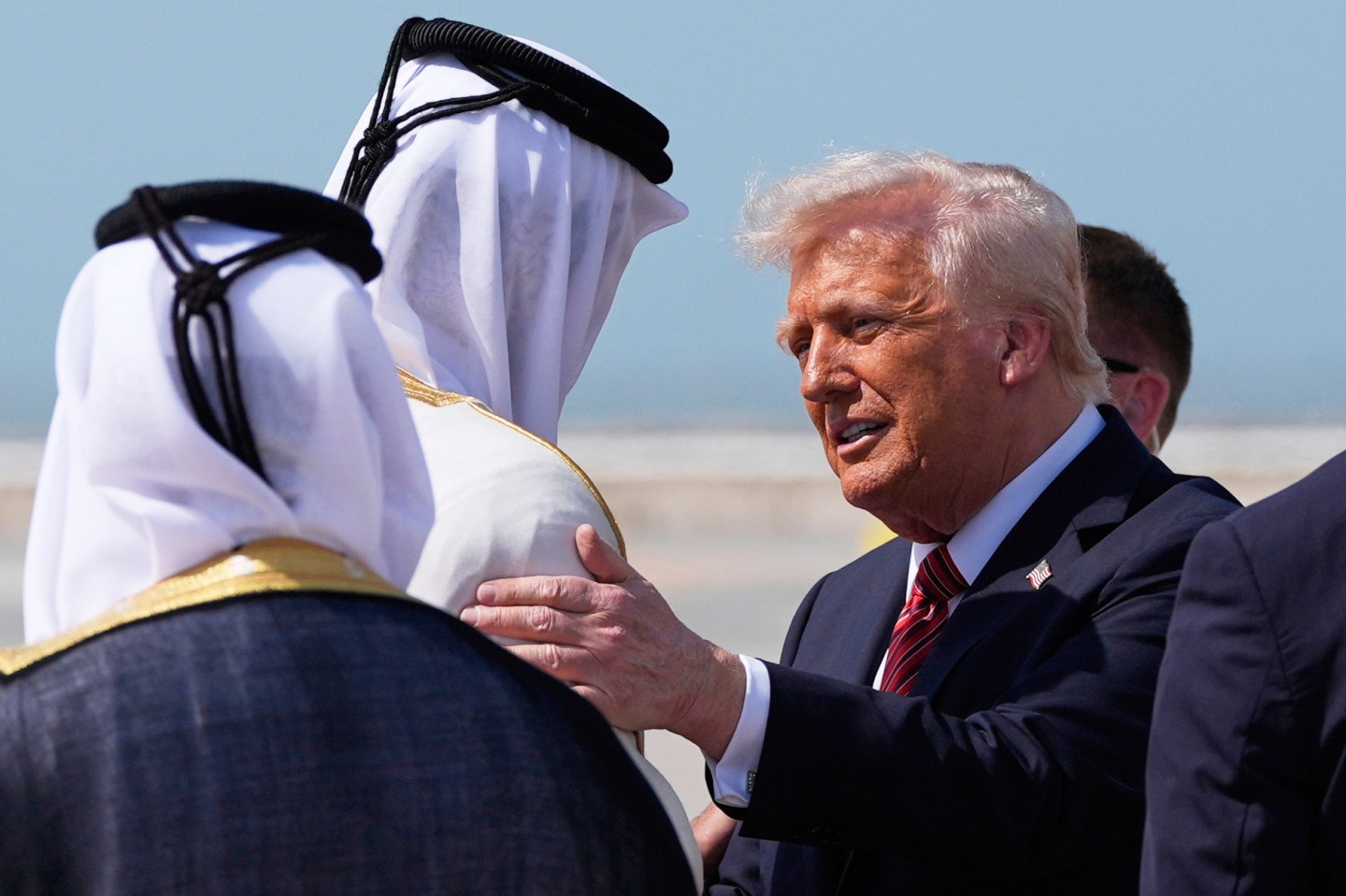 Trump greets Qatari businessmen during his Middle East trip