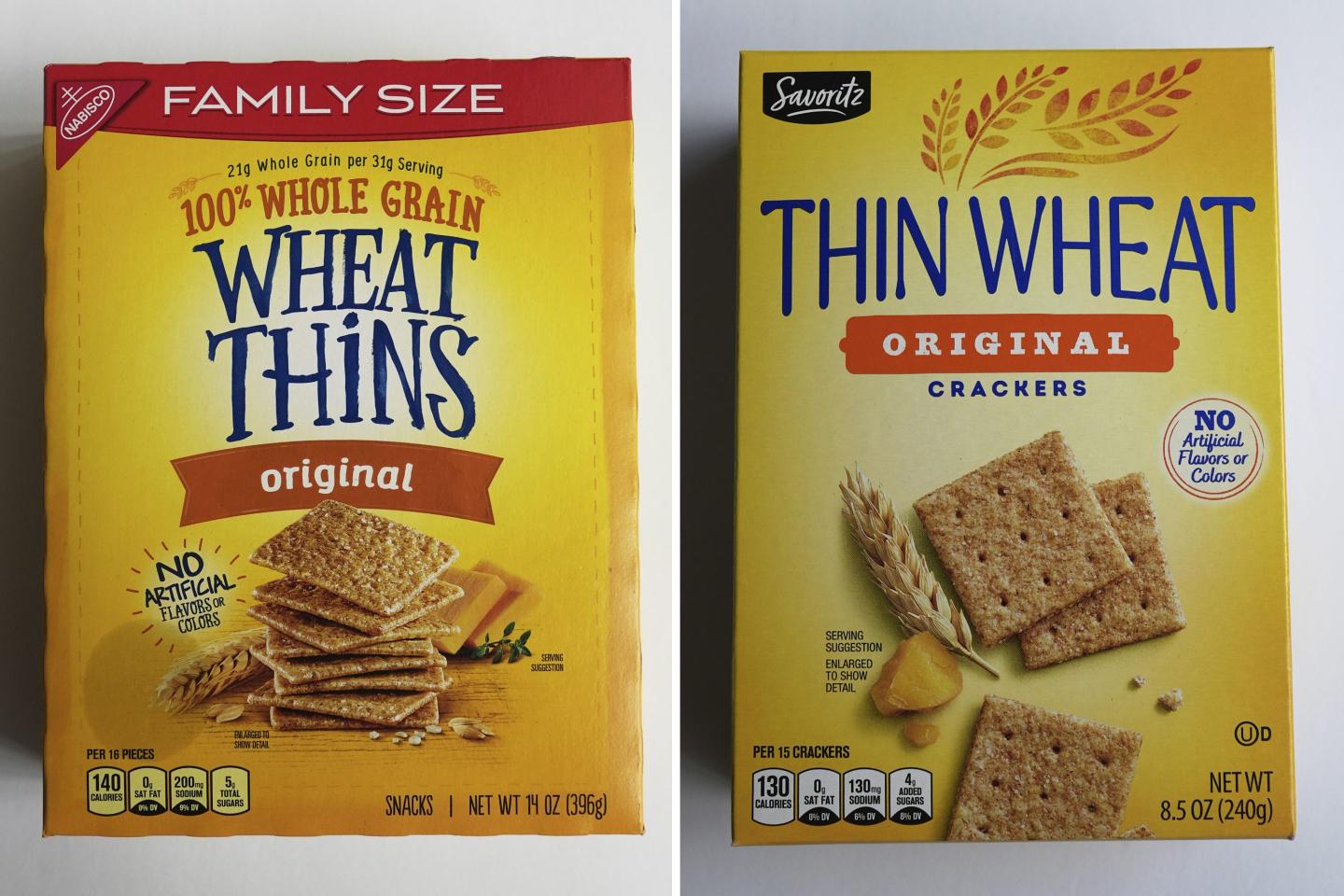 Wheat Thins next to Aldi's version: Thin Wheats. lol