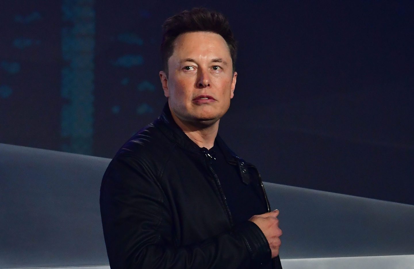 Tesla co-founder and CEO Elon Musk introduces the newly unveiled all-electric battery-powered Tesla Cybertruck.