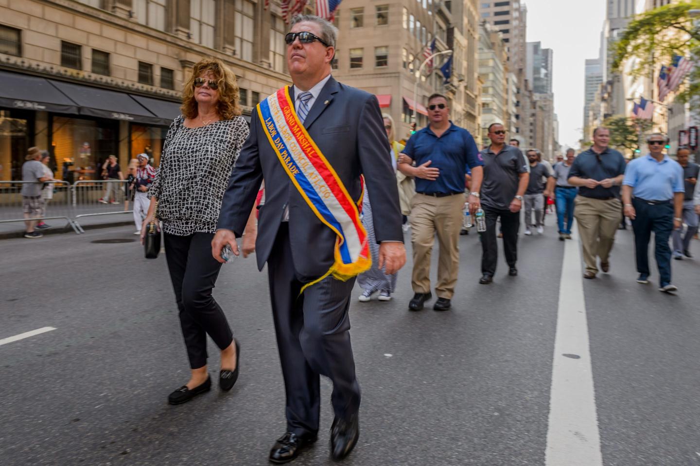 James Callahan walks in a parade