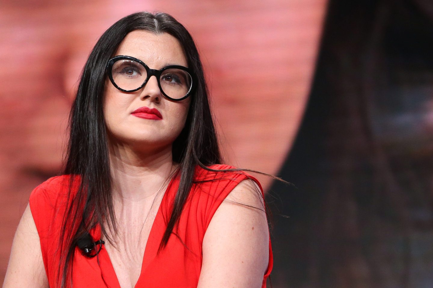 Fidji Simo sits on stage