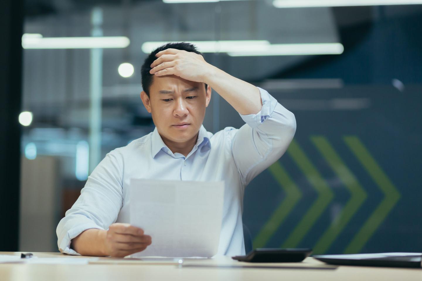 A CEO looking frustrated. 