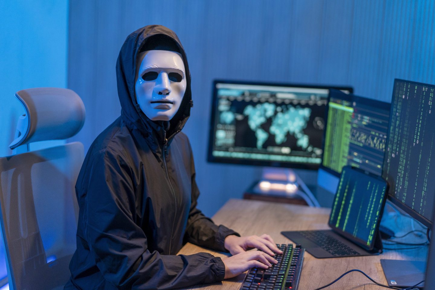 Masked Anonymous Hacker Organizes malware Attack on Global Scale.