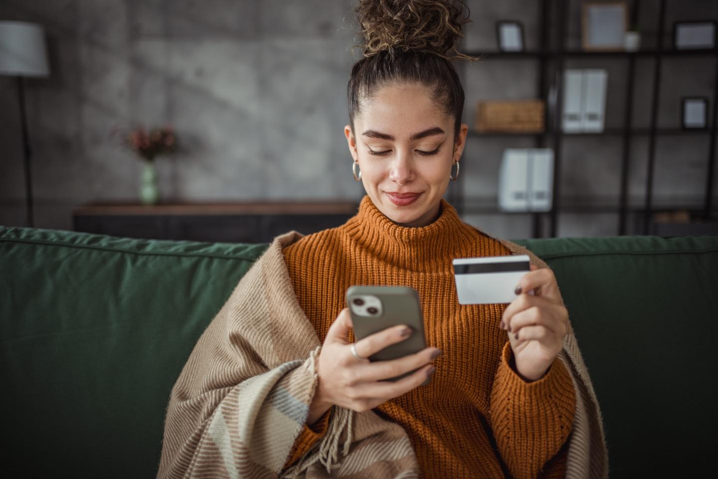 woman buying something online