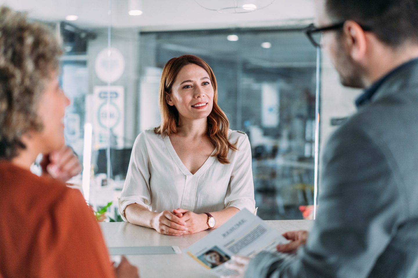 woman being interviewed for a job