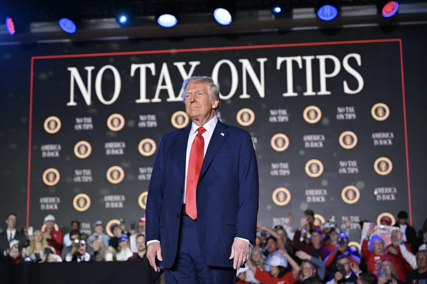 President Donald Trump aims to end taxes on tips and overtime pay.