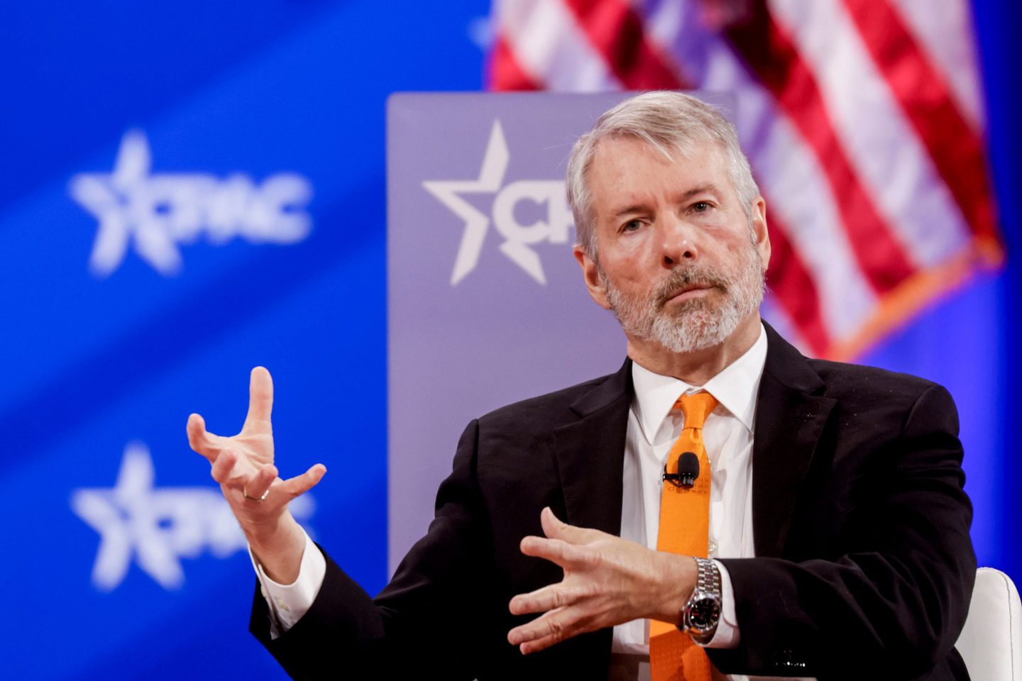 Strategy executive chairman Michael Saylor during the Conservative Political Action Conference