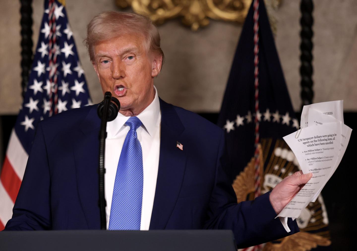 Donald Trump at podium