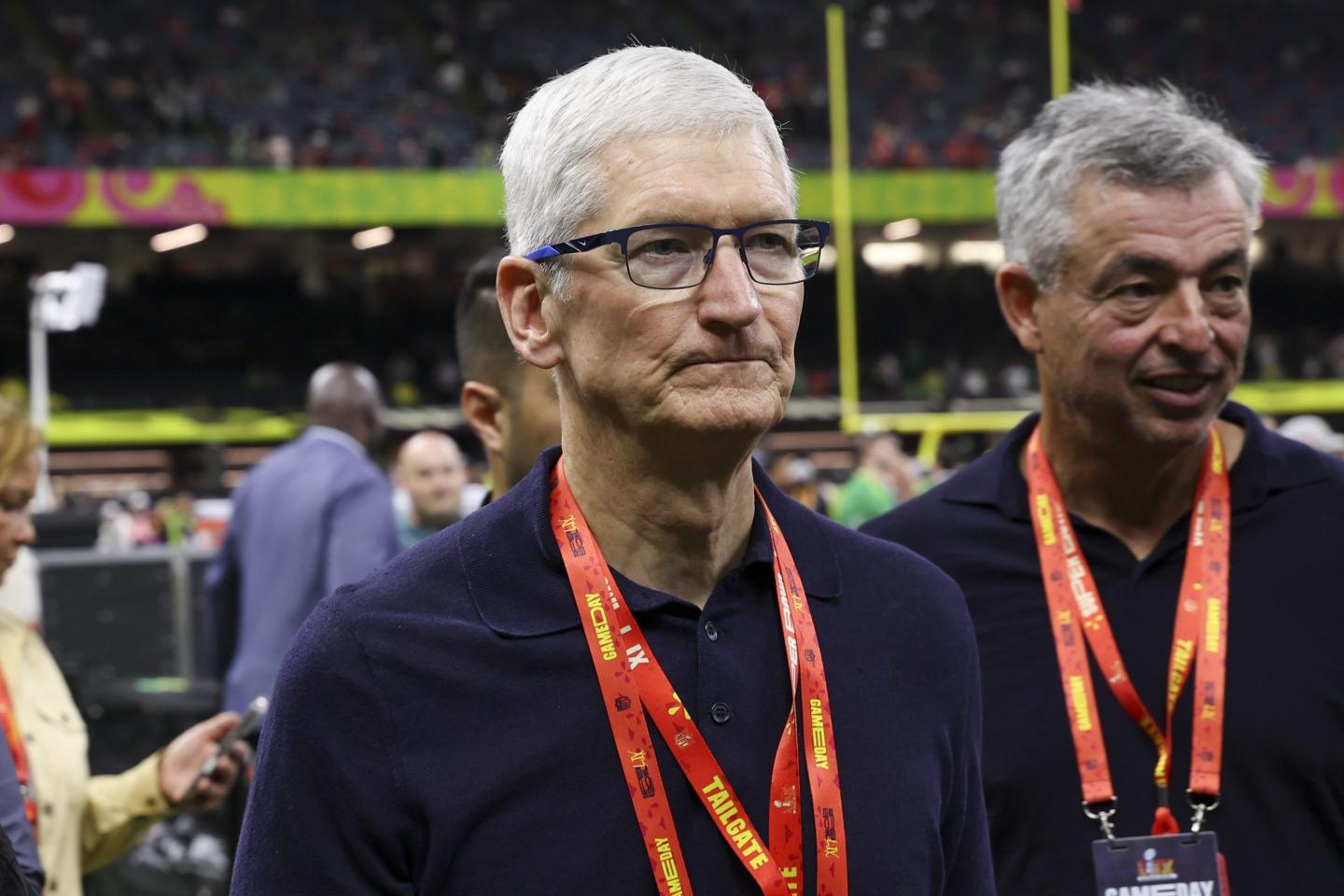 Apple CEO Tim Cook at Super Bowl LIX on February 09, 2025, in New Orleans, Louisiana.(Photo: Kara Durrette/Getty Images)