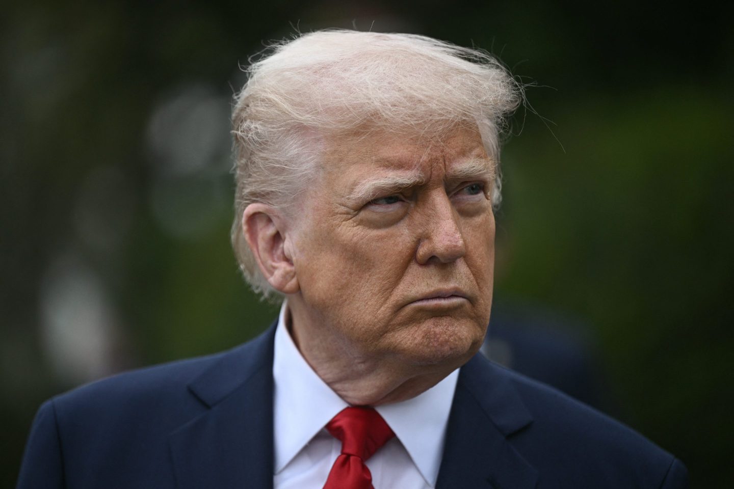 US President Donald Trump looks on as he hosts the annual Easter Egg Roll on the South Lawn of the White House on April 21, 2025, in Washington, DC.