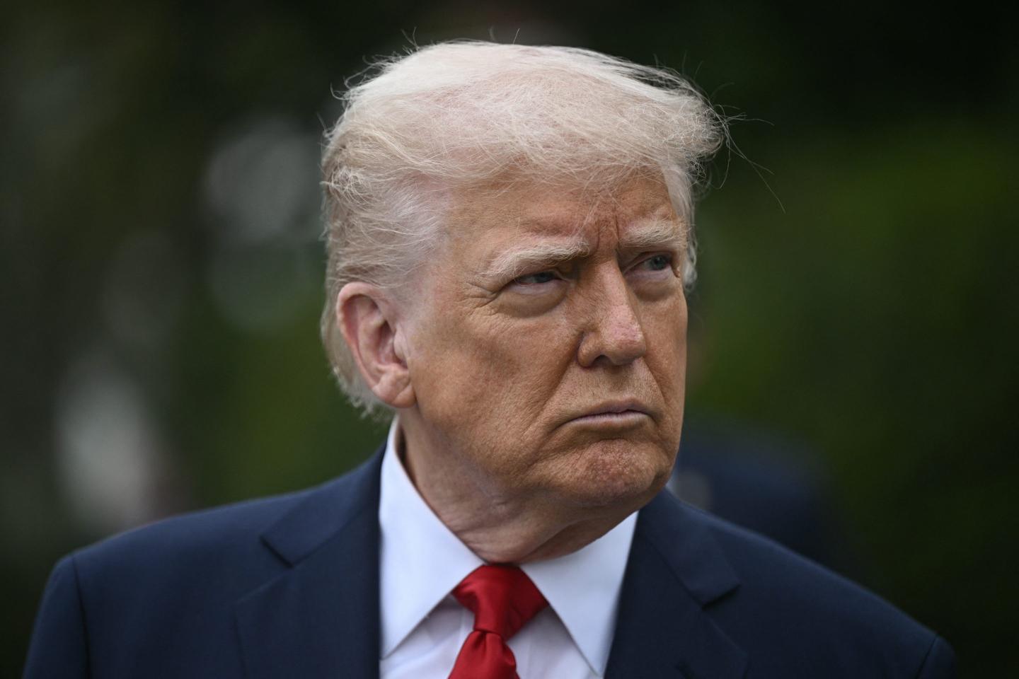 US President Donald Trump looks on as he hosts the annual Easter Egg Roll on the South Lawn of the White House on April 21, 2025, in Washington, DC.