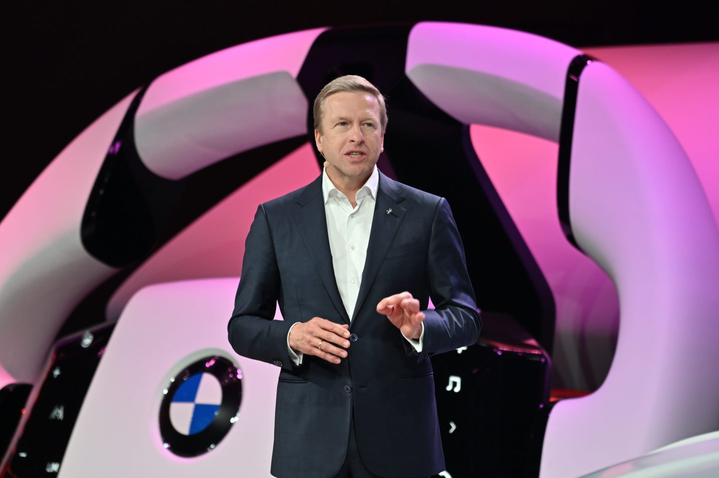BMW Group Chairman Oliver Zipse is seen during the 21st Shanghai International Automobile Industry Exhibition (Auto Shanghai 2025) at the National Exhibition and Convention Center (Shanghai) on April 23, 2025 in China.