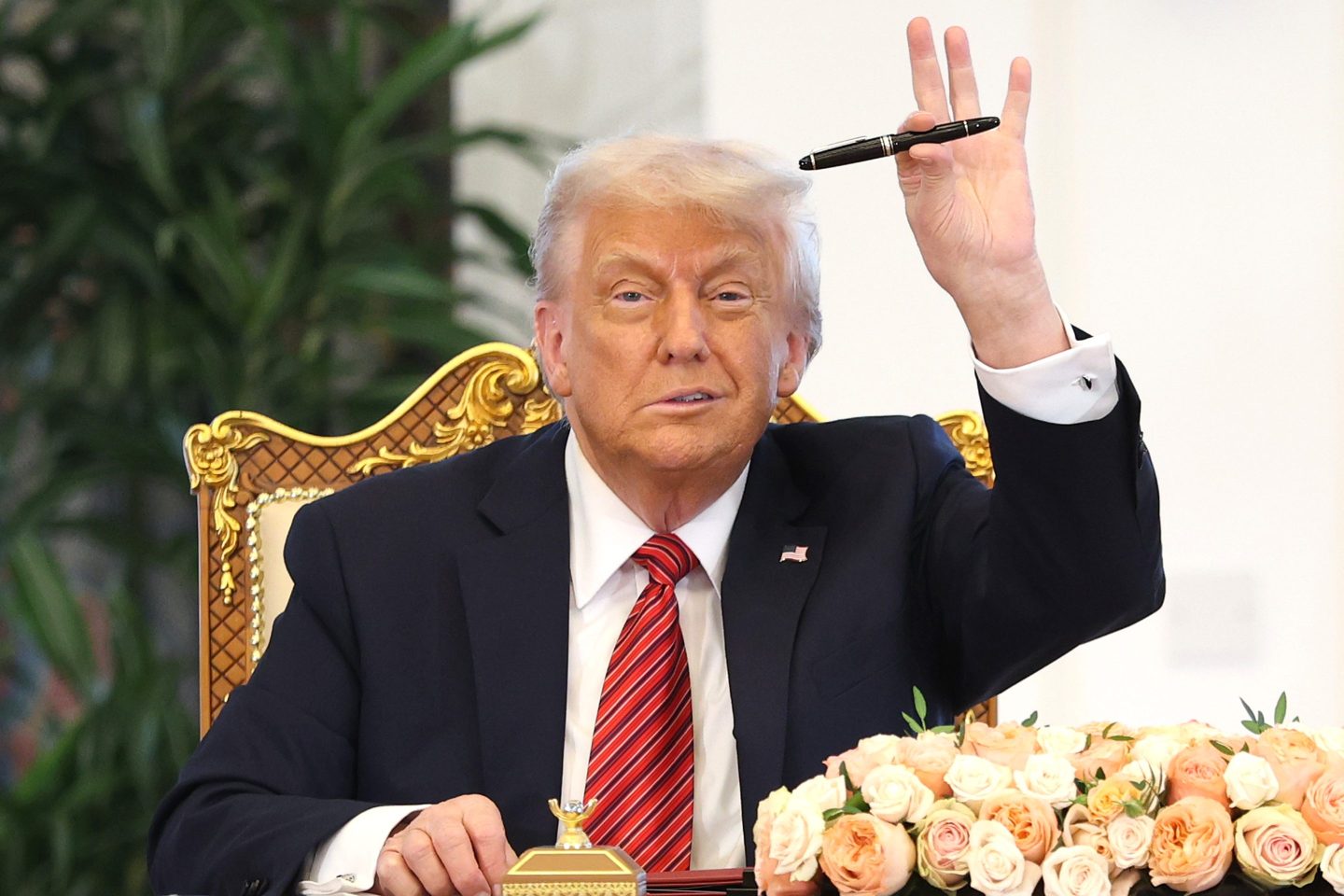 President Donald Trump at a signing ceremony in Doha, Qatar, on Wednesday.