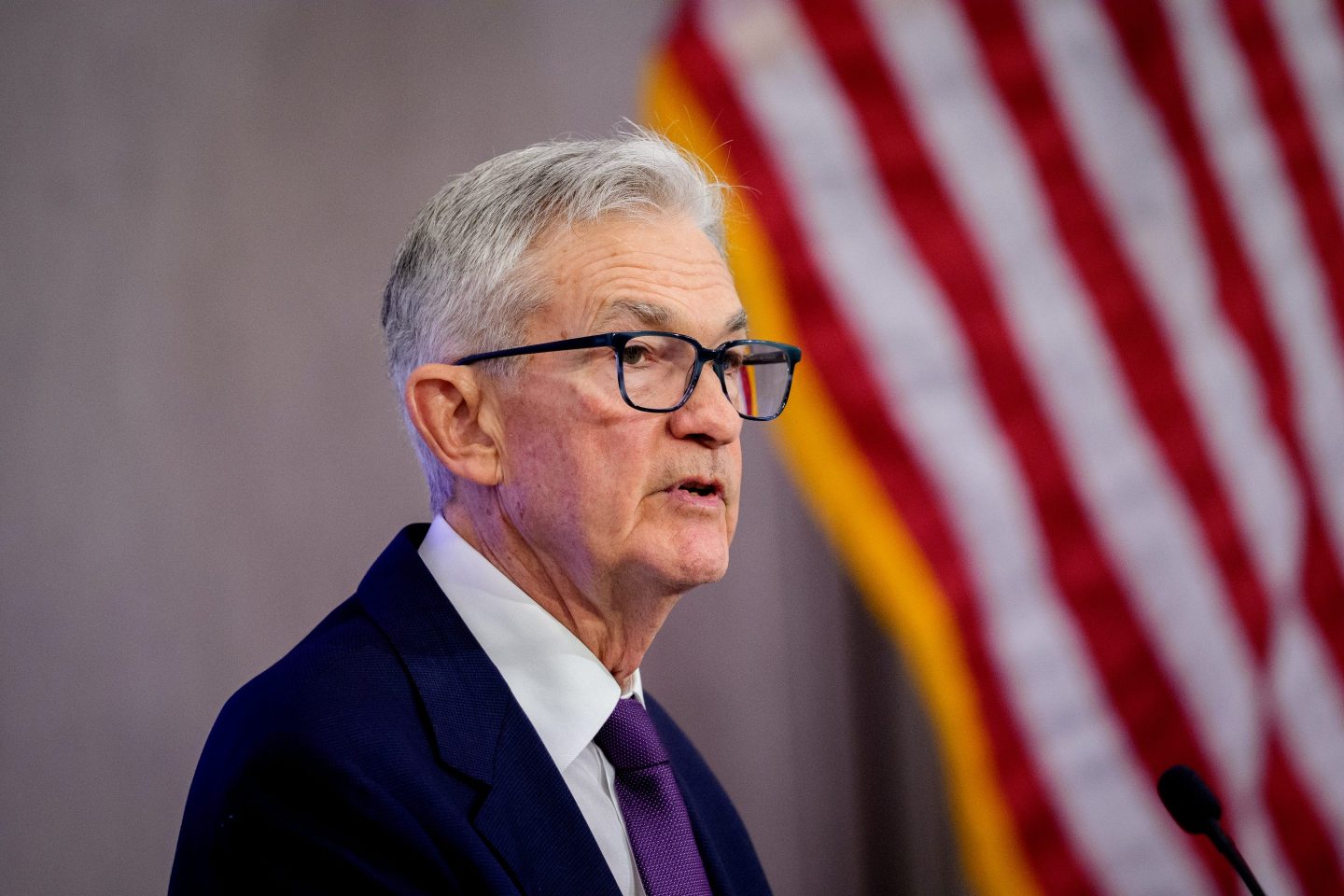 Federal Reserve Chair Jerome Powell speaks at the Thomas Laubach Research Conference held by the Federal Reserve Board of Governors on May 15 in Washington, DC.