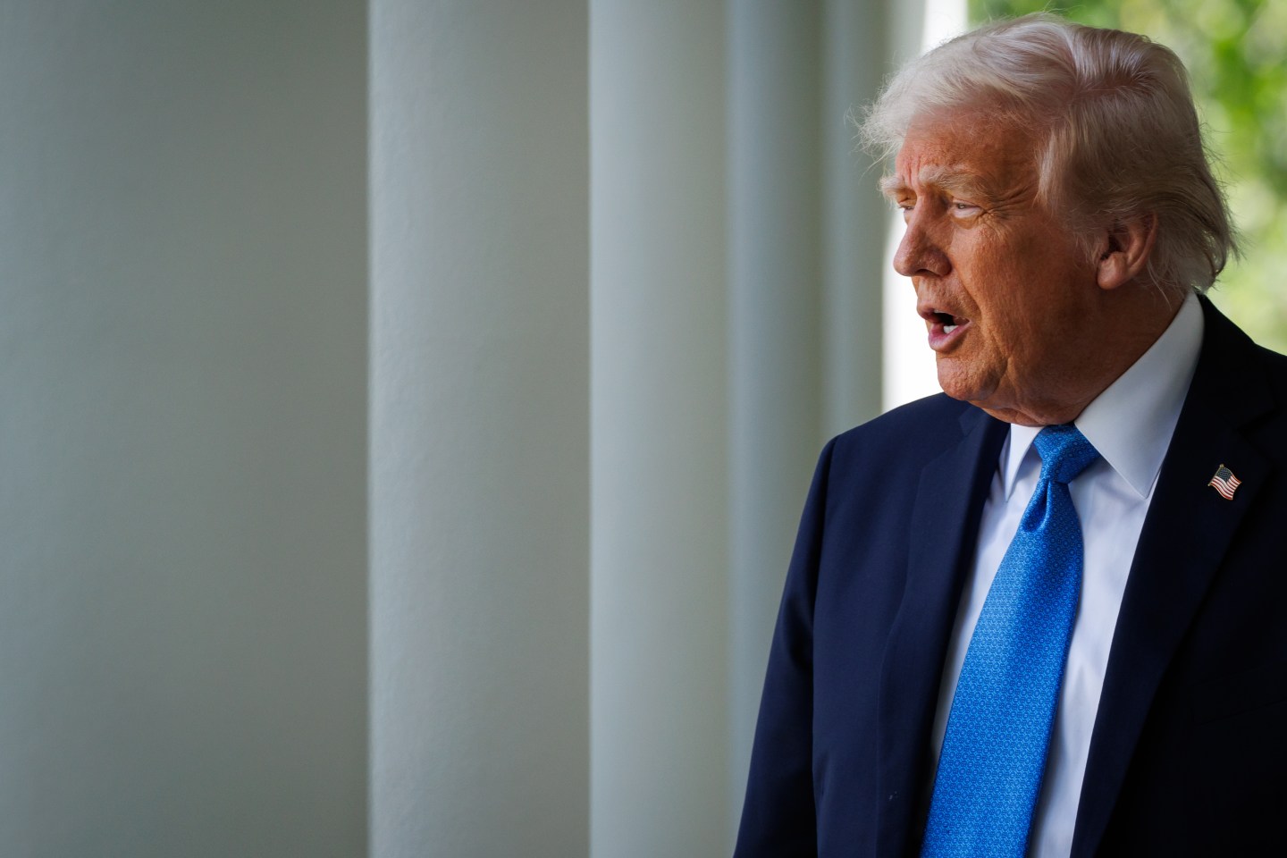 U.S. President Donald Trump walks out of the Oval Office for a signing ceremony for S. 146, the Take It Down Act, in the Rose Garden of the White House in Washington, DC, on May 19, 2025.(Photo: Samuel Corum/Bloomberg/Getty Images)