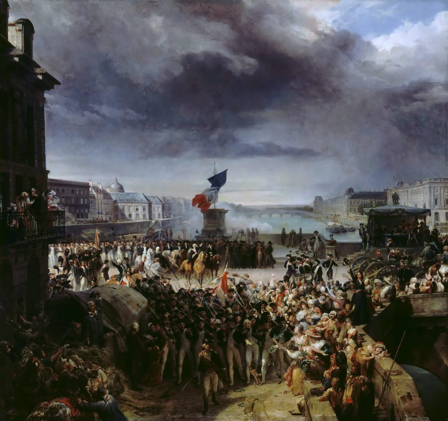 A 1792 painting by Leon Cogniet depicting the National Guard of Paris leaving for the army.