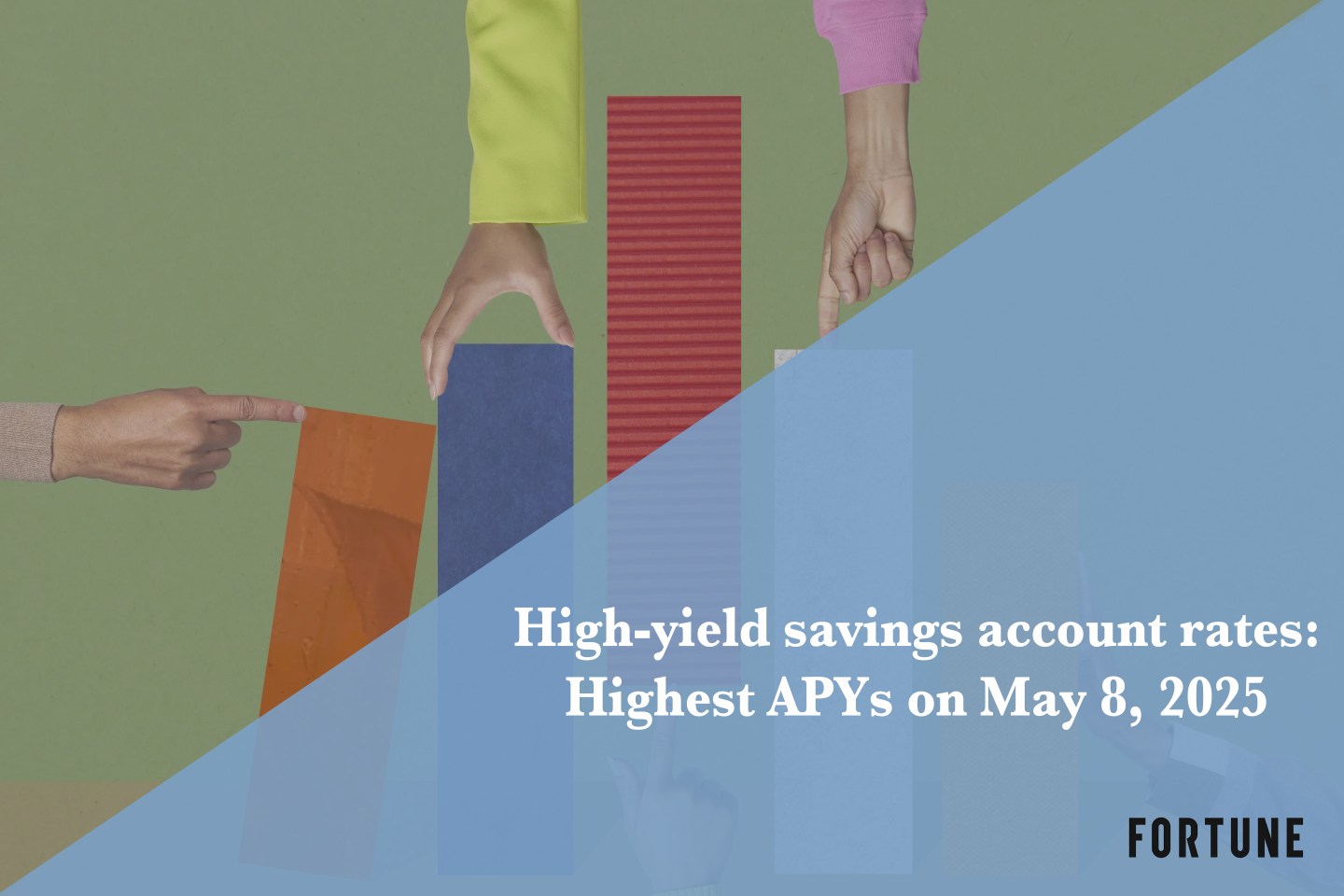 Hands setting up a bar graph of different materials.