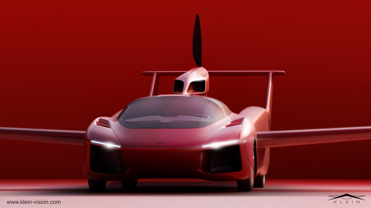 Red car with wings