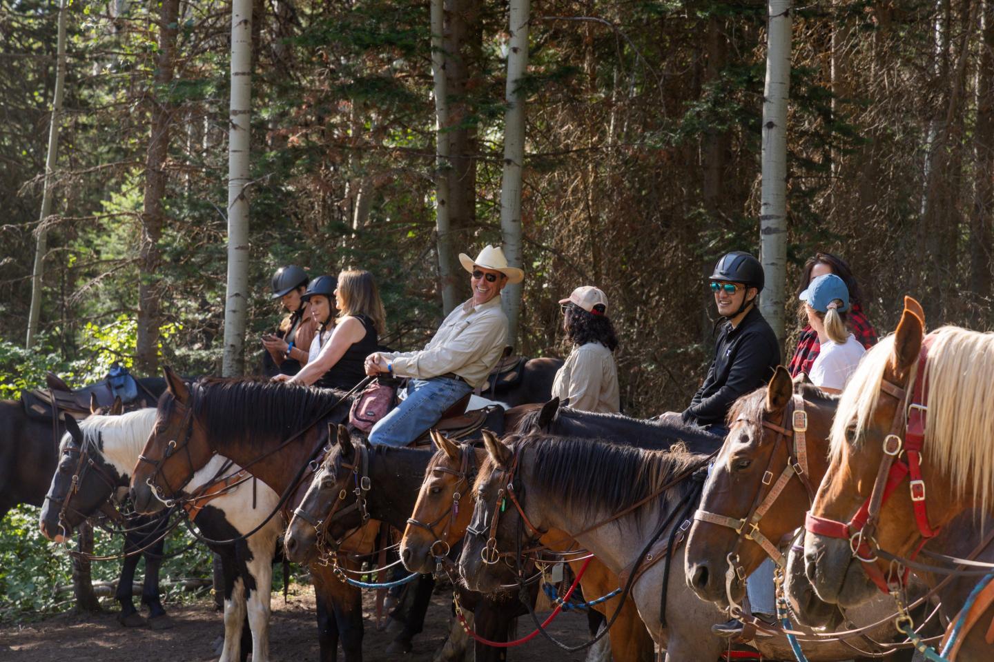 Participants on horseback during Fortune Brainstorm Tech 2024 in Park City, Utah. (Photo: Stephanie Marwil/Fortune)