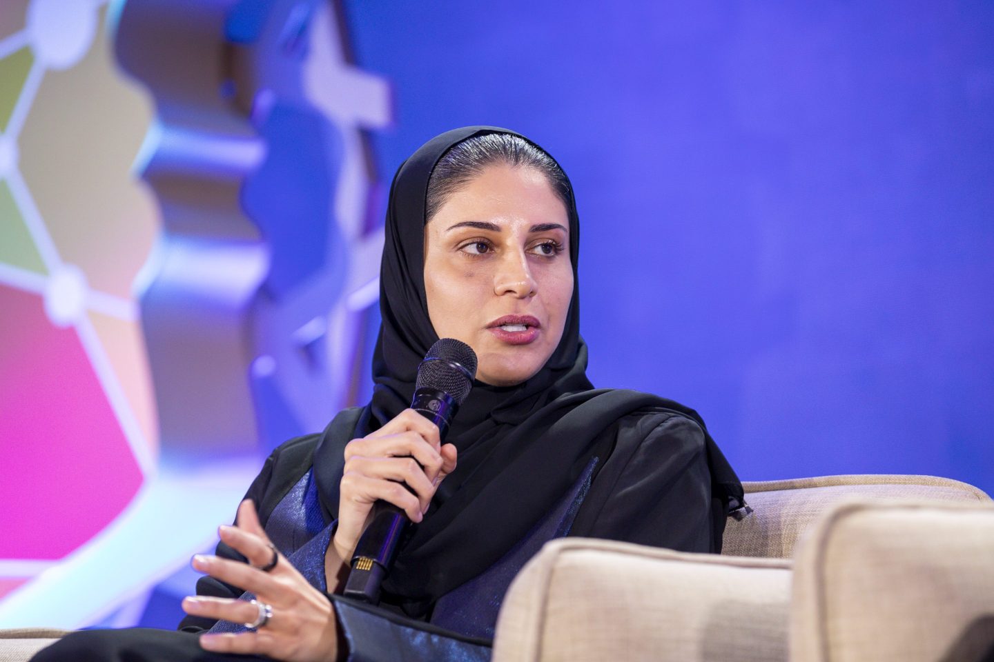 Adwa Al-Arifi at Fortune's Most Powerful Women summit in Riyadh, Saudi Arabia.