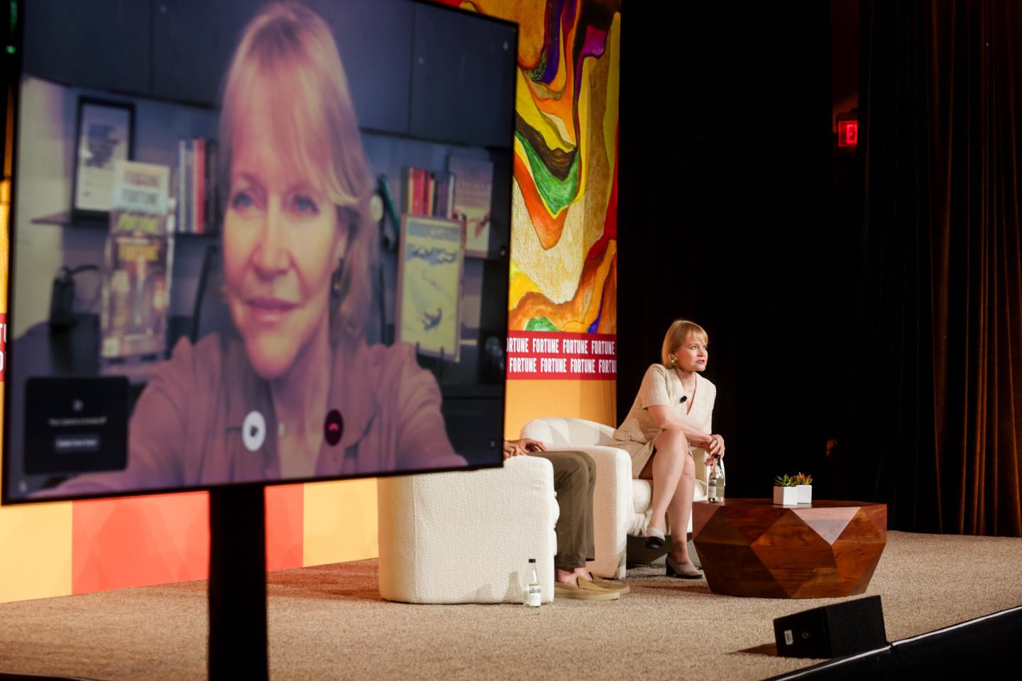Diane Brady talks to an AI version of herself. Credit: Fortune.