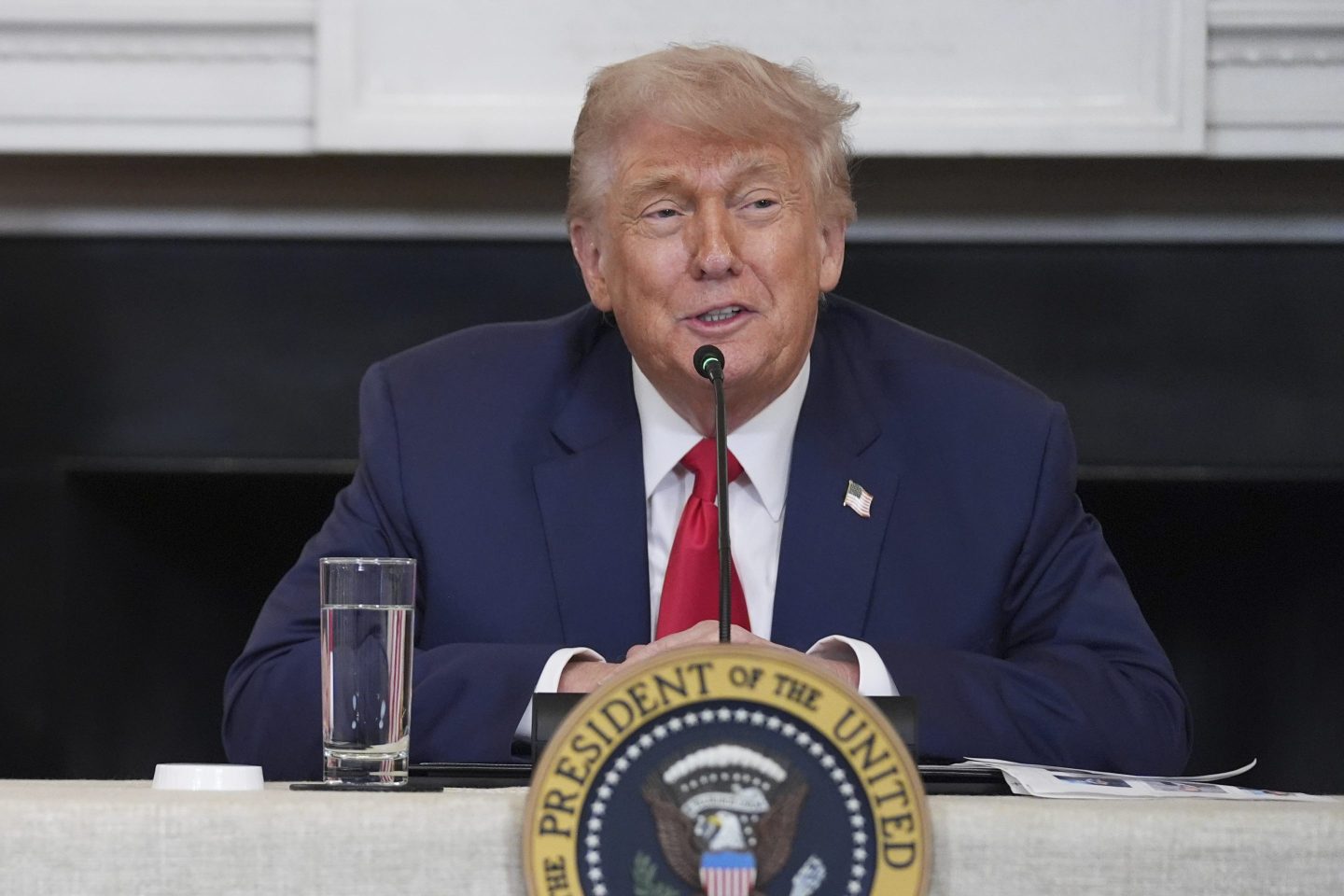President Donald Trump speaks during an "Invest in America" roundtable with business leaders at the White House, Monday, June 9, 2025, in Washington.