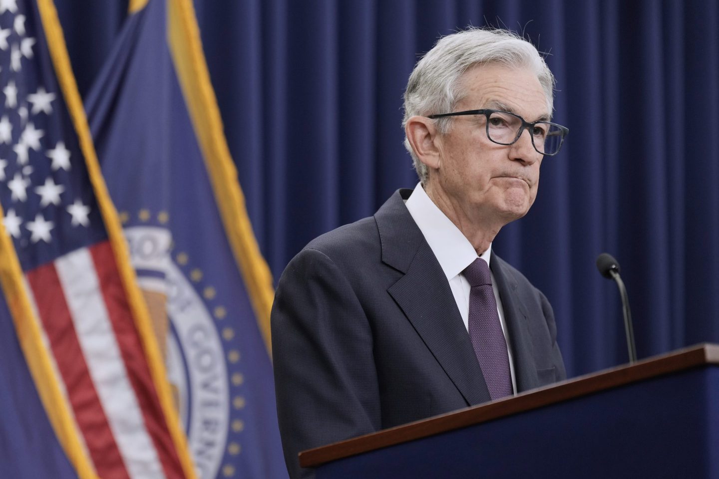Federal Reserve Board Chairman Jerome Powell speaks during a news conference at the Federal Reserve in Washington, on June 18, 2025.