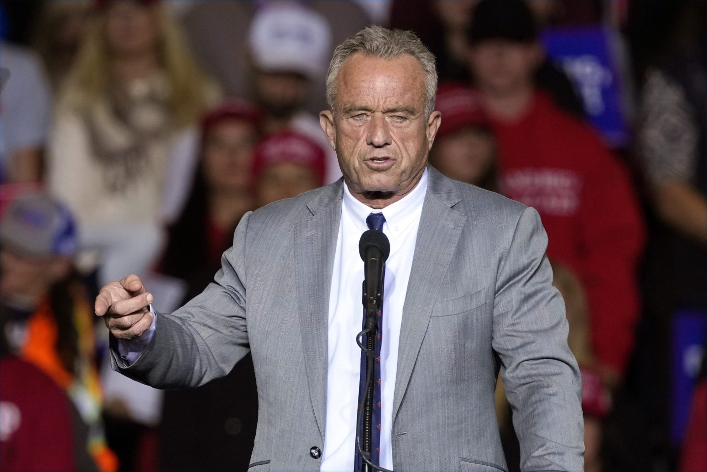 Robert F. Kennedy Jr., speaks before Republican presidential nominee former President Donald Trump at a campaign event Nov. 1, 2024, in Milwaukee.