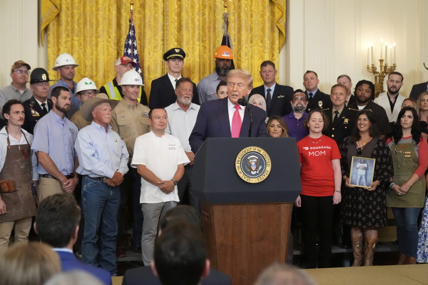 President Donald Trump speaks at an event to promote his domestic policy and budget agenda in the East Room of the White House, on June 26, 2025, in Washington.