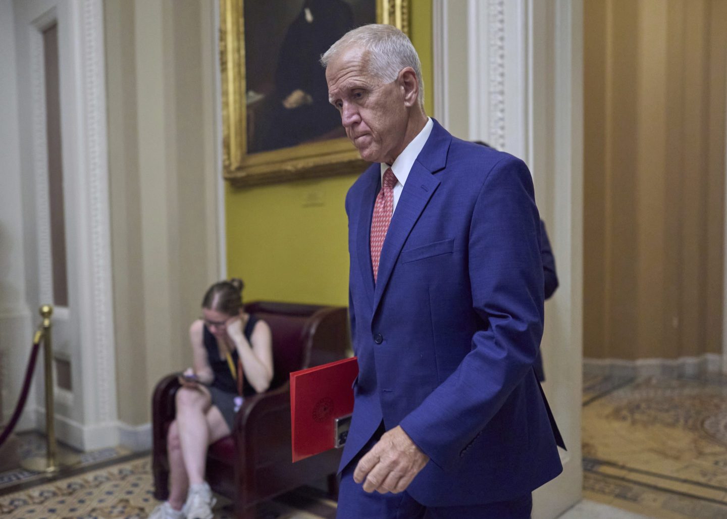 Sen. Thom Tillis, R-N.C., at the Capitol on June 17.