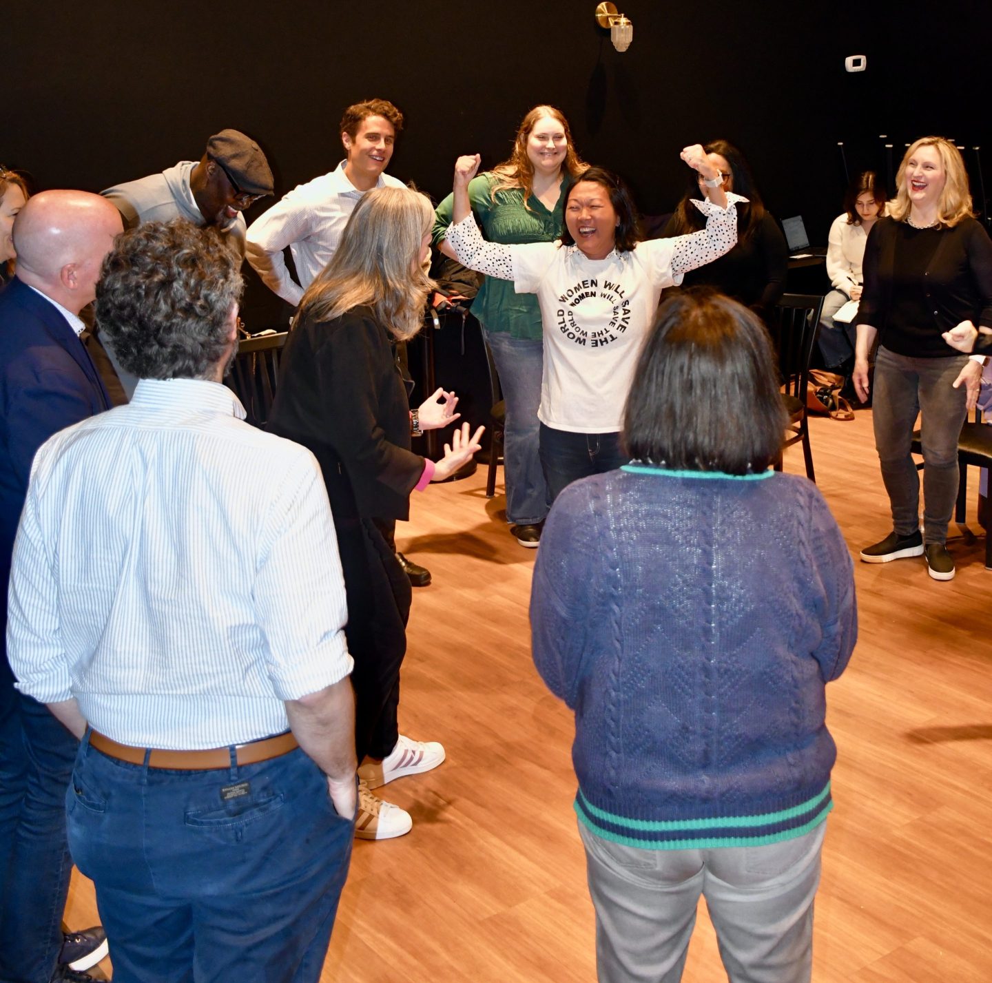 Participants in a Second City Works improv class. 