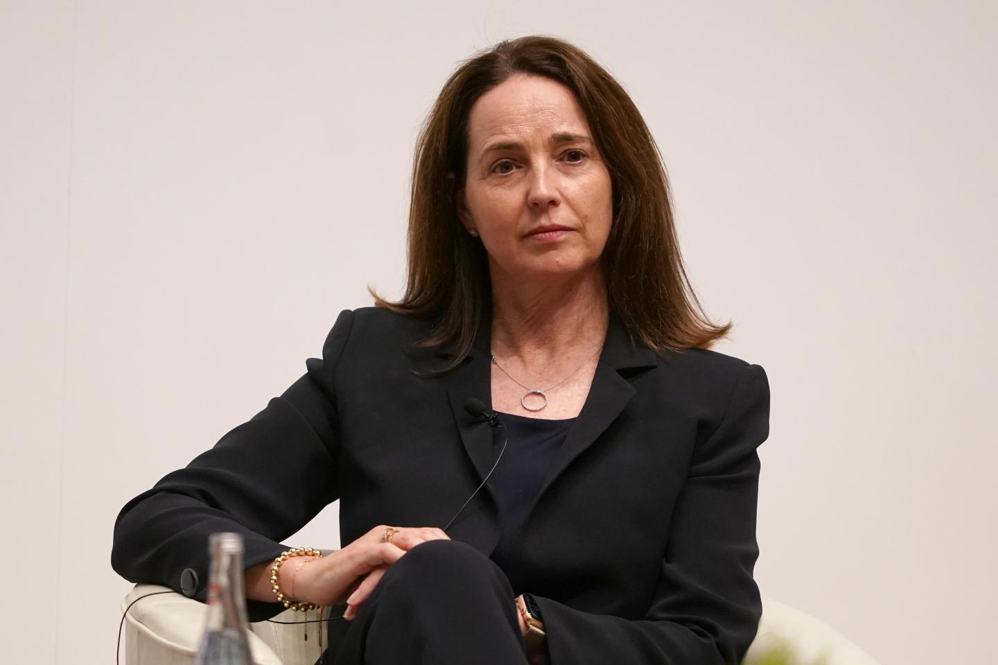 OpenAI CFO Sarah Friar in a black suit.
