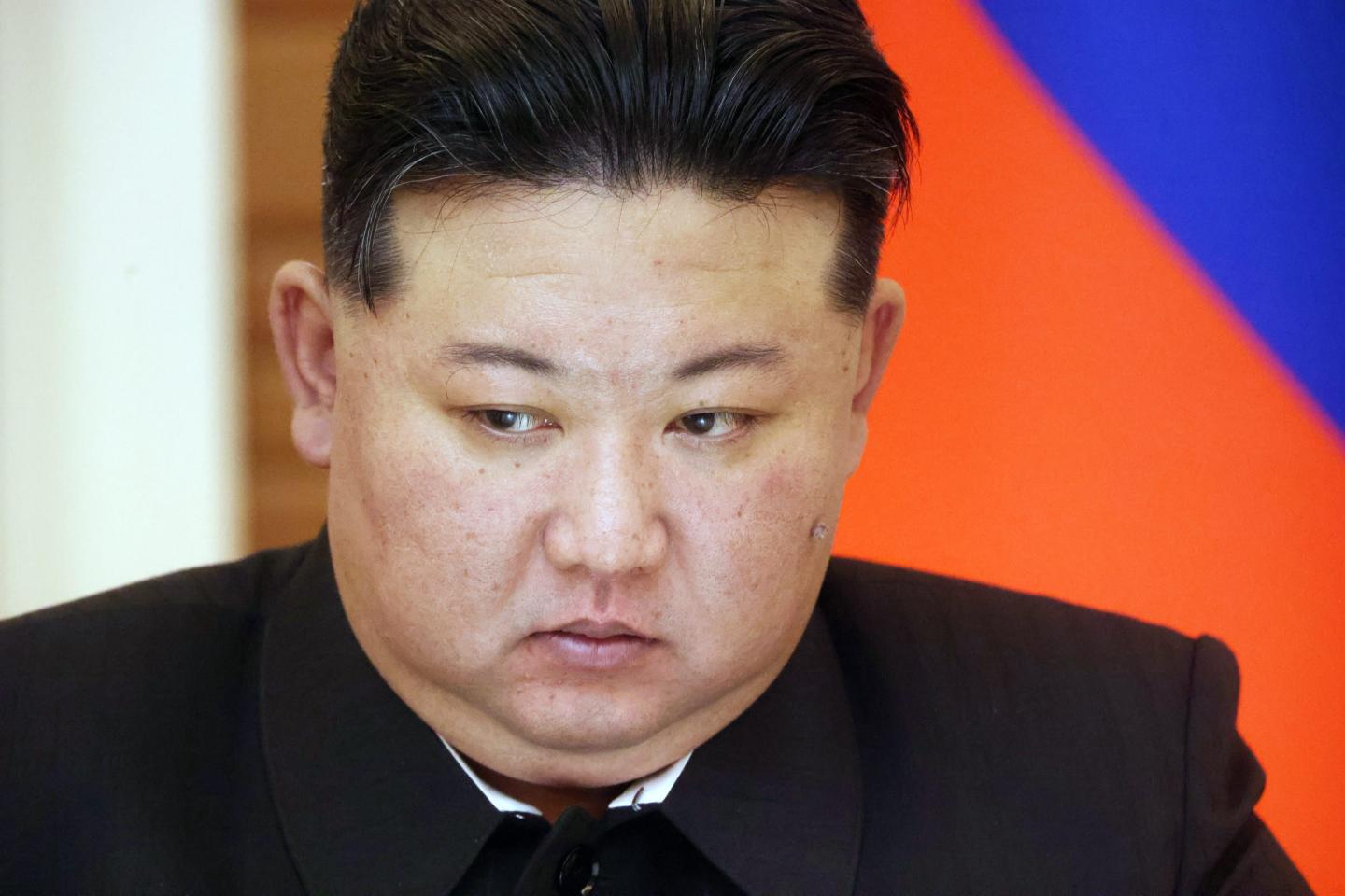 North Korean Supreme Leader Kim Jong Un in a press conference in June 2024.
